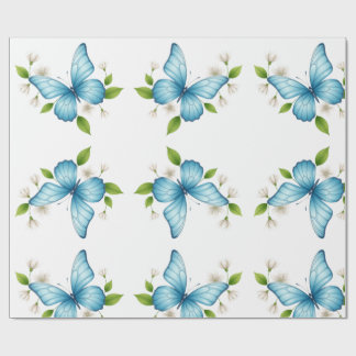 Papier Cadeau The blue butterfly Wrapping Paper