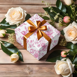 Papier Cadeau Thé de Fleur Sauvage Rose Salle de Mariage