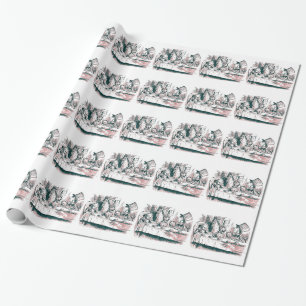 Papier Cadeau Thé fou de teinte rose