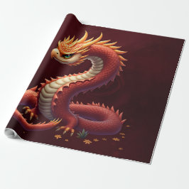 Papier Cadeau The golden serpent dragon.