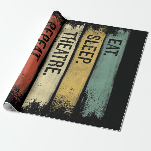 Papier Cadeau Théâtre Eat Sleep Théâtre Répéteur Acteur de