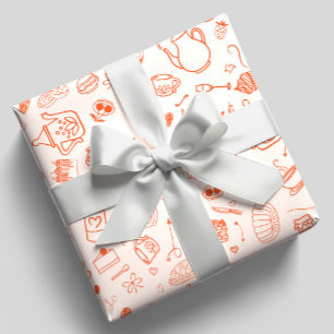 Papier Cadeau Théâtre fantaisiste de style gribouillé