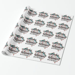 Papier Cadeau Thème chanceux de bingo-test de gagnant