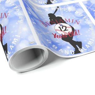 Papier Cadeau Thème de baseball envelopper cadeau Anniversaire H