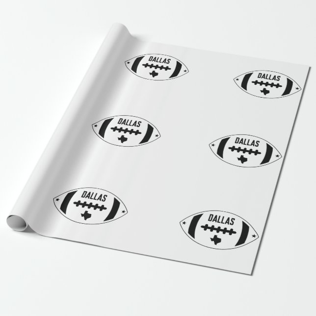 Papier Cadeau Thème De Football Dallas (Déroulé)
