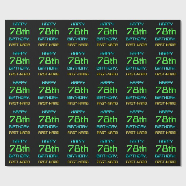Papier Cadeau Thème de l'informatique numérique amusante 78ème a (Plat)