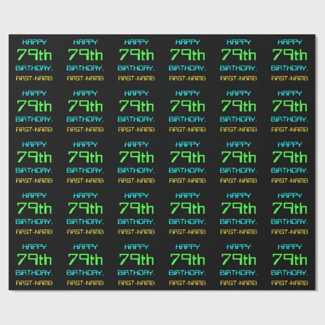 Papier Cadeau Thème de l'informatique numérique amusante 79ème a (Plat)
