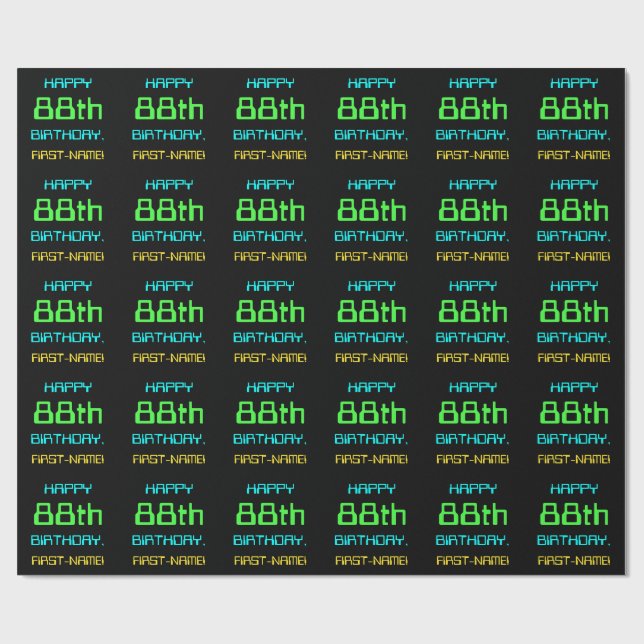 Papier Cadeau Thème de l'informatique numérique amusante 88ème a (Plat)