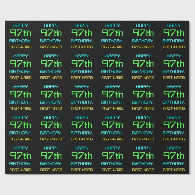 Papier Cadeau Thème de l'informatique numérique amusante 97ème a (Plat)