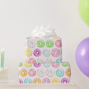 Papier Cadeau Thème Donut Moderne Coloré Mignon