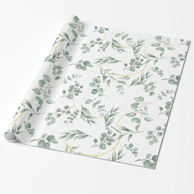 Papier Cadeau Thème Eucalyptus papier mariage (Déroulé)