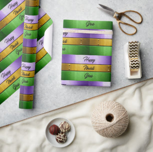 Papier Cadeau Thème gras Mardi audacieux de SlipperyJoe violet o