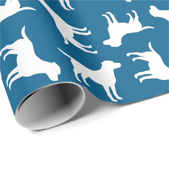 Papier Cadeau Thème Labrador - Baby shower de chien Blue Lab (Coin rond)
