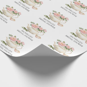 Papier Cadeau Thème personnalisé de fête de fiançailles avec thé