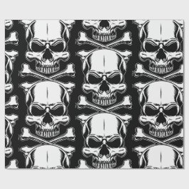 Papier Cadeau Thème pirate Fête Adulte Navires Skuls Noir