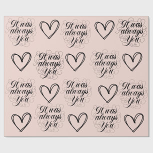 Papier Cadeau Thème Rose de l'anniversaire du mariage