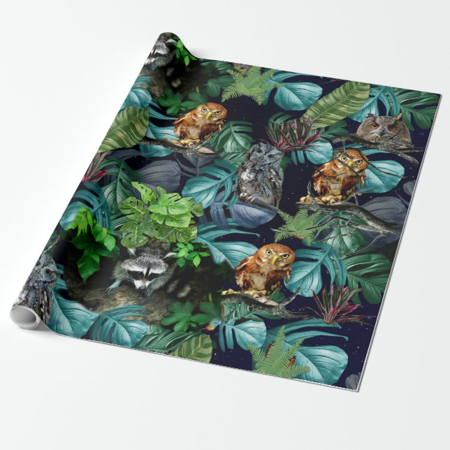 Papier Cadeau Thèmes de fête nocturne (Déroulé)