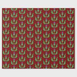 Papier Cadeau Thistle (on Red)