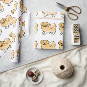 Papier Cadeau Tibétain Spaniel Faon Motif Chien De Dessin Animé