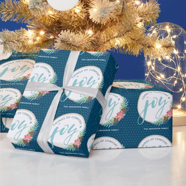 Papier Cadeau Tidings of Comfort & Joy Christmas (Vacances)
