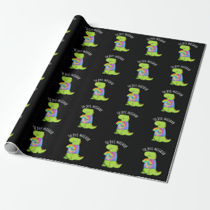 Papier Cadeau Tie-dye-nosaurre Blague de Dinosaure Drôle Fond So