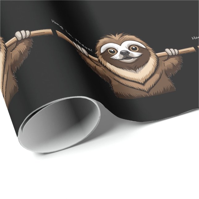 Papier Cadeau "Tiens bon là" : Paroles encourageantes de Sloth (Coin rond)