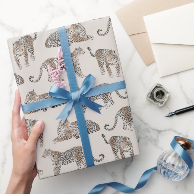 Papier Cadeau Tiger animal rose moderne (Cadeaux)