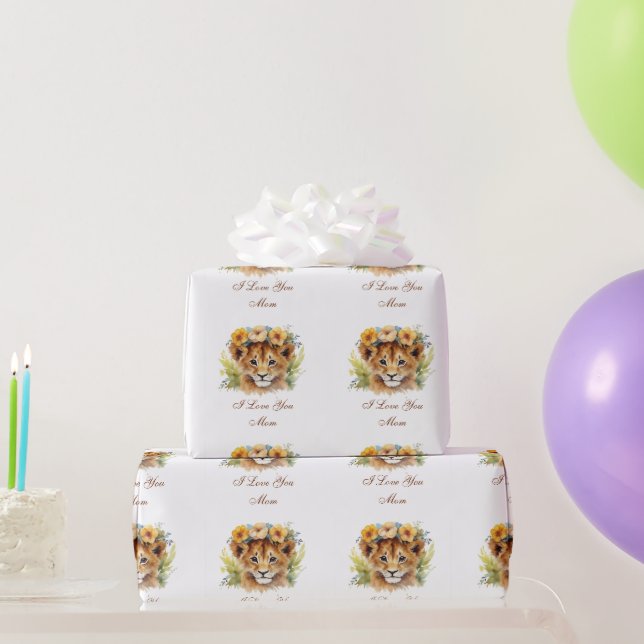 Papier Cadeau Tiger Baby Je t'aime Maman (Cadeaux de fête)