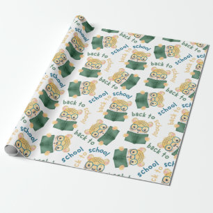 Papier Cadeau Tigre Bébé mignon avec lunettes Réserver Retour à