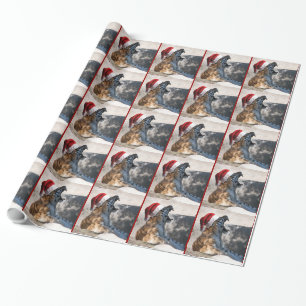 Papier Cadeau Tigre du Bengale de Noël rugissant