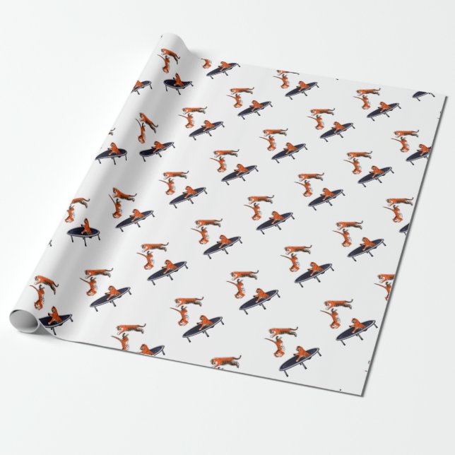 Papier Cadeau tigre trampolining (Déroulé)