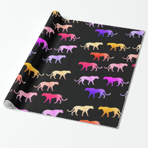 Papier Cadeau Tigres colorés, puma, coutume