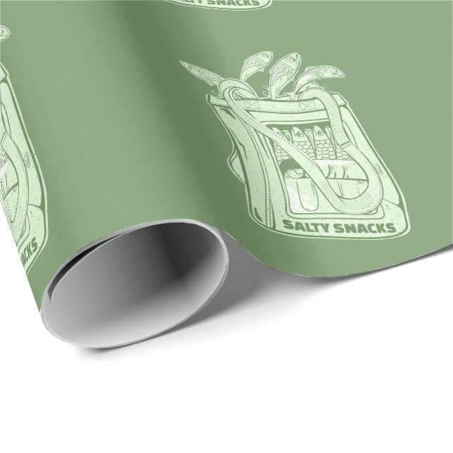 Papier Cadeau Tin de sardines salé snack (Coin rond)
