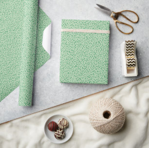 Papier Cadeau Tirets verts épars minimalistes