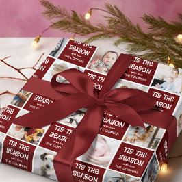 Papier Cadeau Tis Season Fun Photo Grid Cadeau de Noël