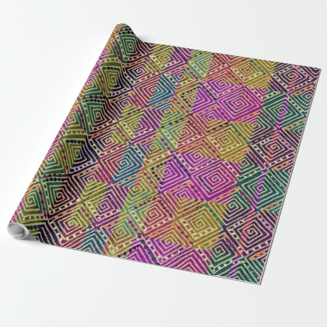 Papier Cadeau Tissu de boue inspiré | Style Ankara Belle (Déroulé)