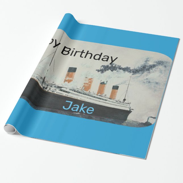 Papier Cadeau TITANIC Birthday Nom du parti (Déroulé)