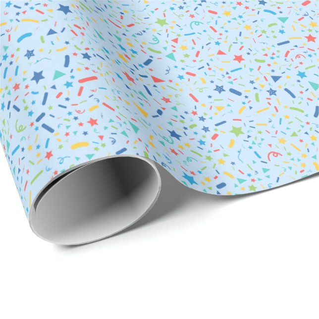 Papier Cadeau Titre : Papier à envelopper Confetti Celebration (Coin rond)