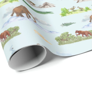 Papier Cadeau Toile Animaux Disparus 