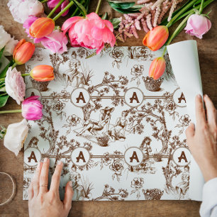 Papier Cadeau Toile Brown et blanche