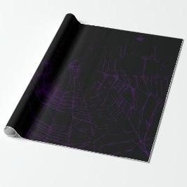 Papier Cadeau Toile d'araignée pourpre et noire de Goth