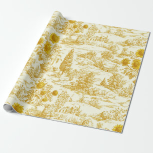 Papier Cadeau Toile de campagne au tournesol rustique dans des t