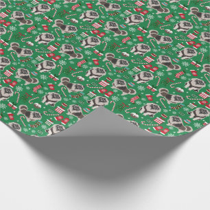 Papier Cadeau Toile de chien de Noël Keeshond