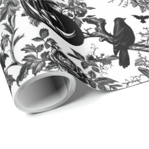 Papier Cadeau Toile de Halloween noir et blanc