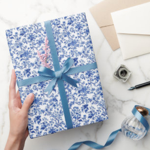 Papier Cadeau Toile de jardin bleu