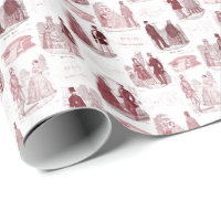 Toile rouge de mode de Biedermeier et blanc