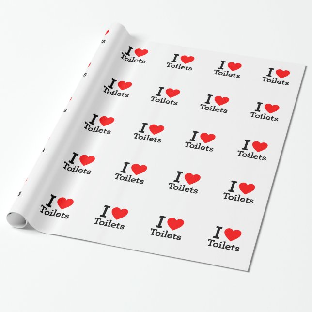Papier Cadeau Toilettes de coeur (Déroulé)