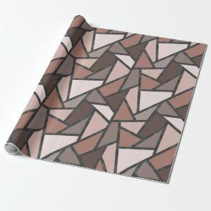 Papier Cadeau Tons de motif en vitrail marron