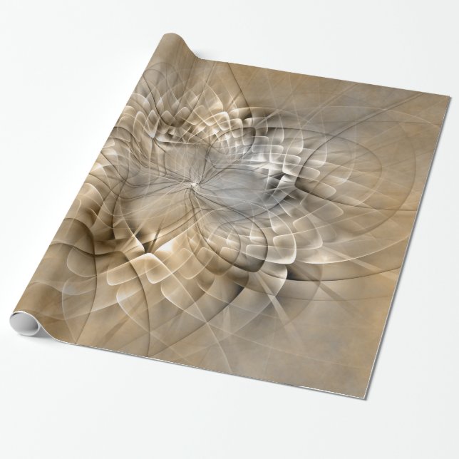 Papier Cadeau Tons Terre Abstrait Art fractal moderne Texture (Déroulé)