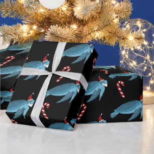 Papier Cadeau Tortue de mer de Noël